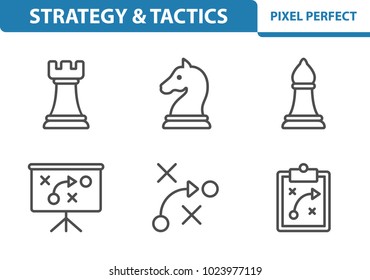 Strategy & Tactics Icons. Professional, pixel perfect icons optimized for both large and small resolutions. EPS 8 format. 3x size for preview.