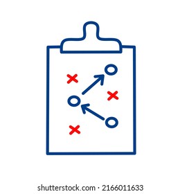 icono del tablero de administración de estrategia o táctica en deportes