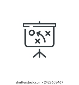 Strategy tactics marketing plan icon, vector illustration