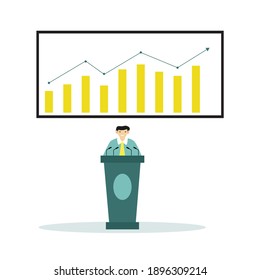 Estrategia. El equipo discute la estrategia de negocios. Ilustración del vector
