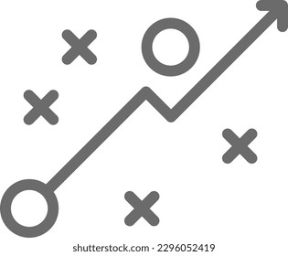 Strategy Teamwork and Management icon with black outline style. idea, success, target, concept, solution, goal, plan. Vector illustration