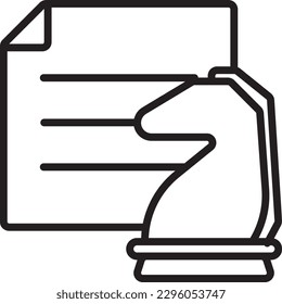 Strategie-TeamWork und Management-Symbol mit schwarzer Umrisslinie. Idee, Erfolg, Ziel, Konzept, Lösung, Ziel, Plan. Vektorgrafik