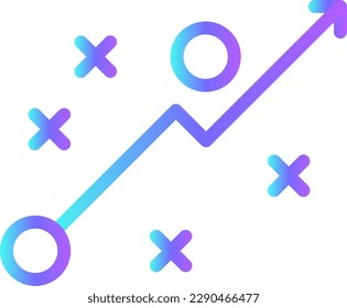 Strategie-TeamWork und Management-Symbol mit blauem duotone Stil. Idee, Erfolg, Ziel, Konzept, Lösung, Ziel, Plan. Vektorgrafik