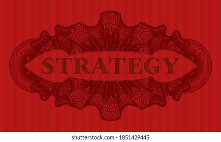 Strategietext in Linear-Rot-Realitätszeichen. Bars, luxuriöser Hintergrund. Vektorgrafik. 