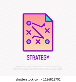 Strategy thin line icon. Modern vector iilustration of business tactics.