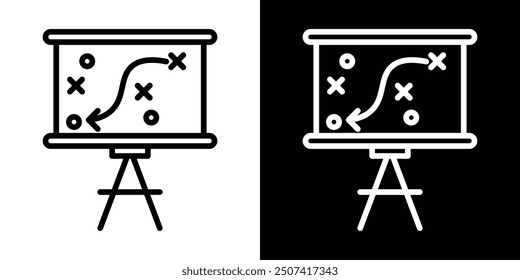 Strategy thin line vector icon set.