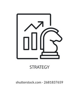 Iconos de vector de línea delgada de estrategia.