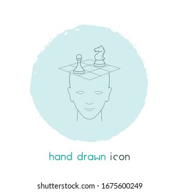 Strategy thinking icon line element. Vector illustration of strategy thinking icon line isolated on clean background for your web mobile app logo design.