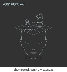 Strategy thinking icon line element. Vector illustration of strategy thinking icon line isolated on clean background for your web mobile app logo design.