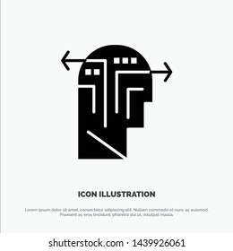 Strategy, Thinking, Mind, Head solid Glyph Icon vector