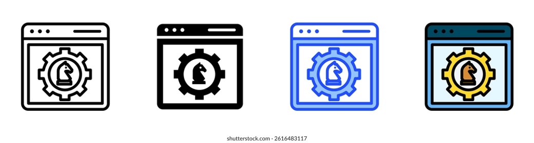 Strategy Tools Icon Set With Multiple Style Collection