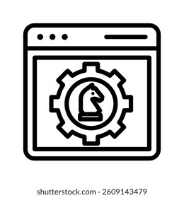 Strategy Tools Line Vector Illustration On White Background.