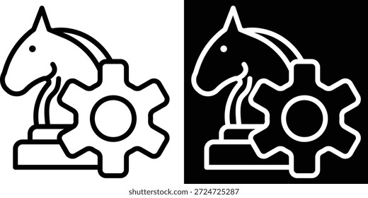 Versión de estrategia de dos tonos en fondo blanco y negro