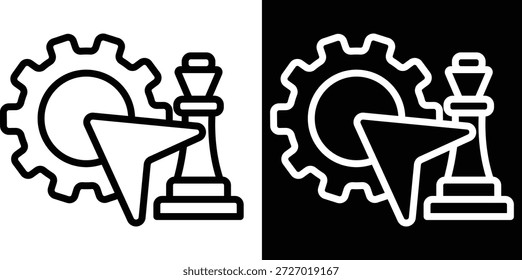 Versión de estrategia de dos tonos en fondo blanco y negro