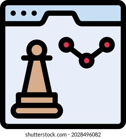 strategy vector color line icon