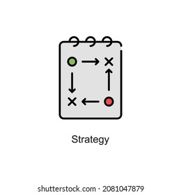 Strategy vector fill outline Icon. Pixel Perfect. For Mobile and Web. stock illustration