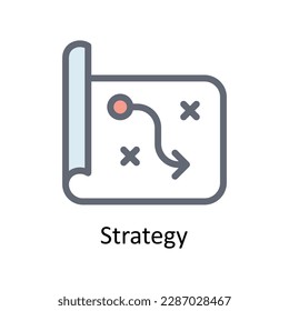 Strategy  Vector  Fill outline Icons. Simple stock illustration stock