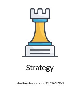 Strategy vector filled outline Icon Design illustration on White background. EPS 10 File
