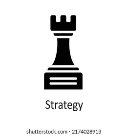 Strategy vector filled outline Icon Design illustration on White background. EPS 10 File