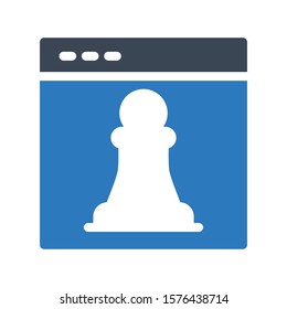 strategy vector glyph color icon 