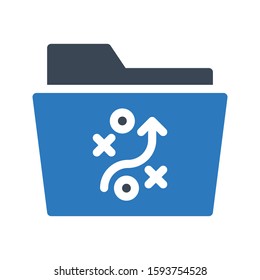 strategy vector glyph color icon 