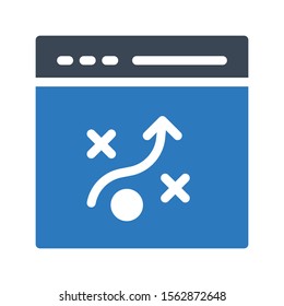 strategy vector glyph colour icon 