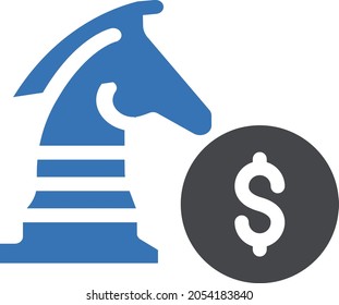 icono de color de glifo de vector de estrategia