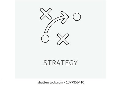 Strategy vector icon. Editable stroke. Symbol in Line Art Style for Design, Presentation, Website or Apps Elements. Pixel vector graphics - Vector