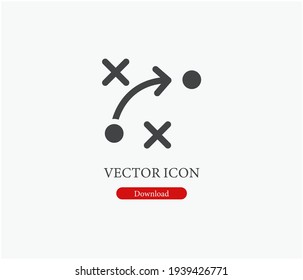 Strategy vector icon.  Editable stroke. Linear style sign for use on web design and mobile apps, logo. Plan symbol illustration. Pixel vector graphics - Vector