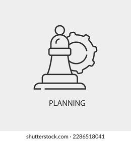 Signo de ilustración de icono del vector de estrategia