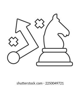 Strategievektorsymbol. Zeilenzeichen für mobiles Konzept und Webdesign. Symbol, Logo-Abbildung. Vektorgrafik