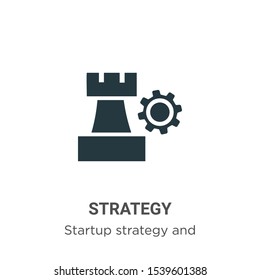 Strategy vector icon on white background. Flat vector strategy icon symbol sign from modern startup strategy and success collection for mobile concept and web apps design.