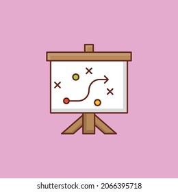 ilustración del vector de estrategia en un fondo transparente. Símbolos de calidad superior.Icono de color plano de línea vectorial para el concepto y el diseño gráfico.