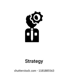 Strategy icon  vector isolated on white background, logo concept of Strategy  sign on transparent background, filled black symbol
