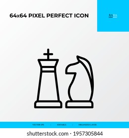 strategy vector line icon style. Business strategy concept icon. 64x64 Pixel perfect