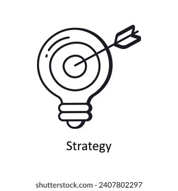 Strategy vector outline doodle Design illustration. Symbol on White background EPS 10 File 