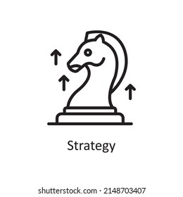Strategy vector Outline Icon Design illustration. Creative Process Symbol on White background EPS 10 File