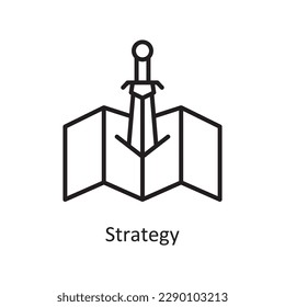 Strategy Vector Outline icon Design illustration. Gaming Symbol on White background EPS 10 File