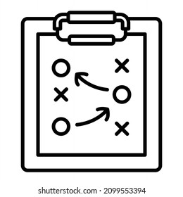 Icono De Esquema Del Vector De Estrategia Aislado En Fondo Blanco
