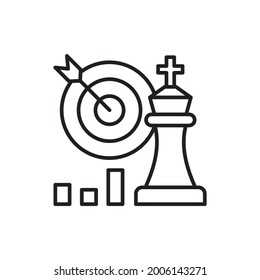 Strategy vector outline icon style illustration. Marketing and advertising symbol EPS 10 file