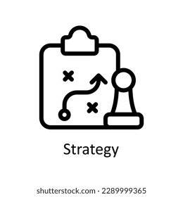 Iconos de contorno del vector de estrategia. Material gráfico simple