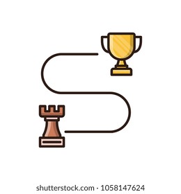 Strategy for victory vector icon