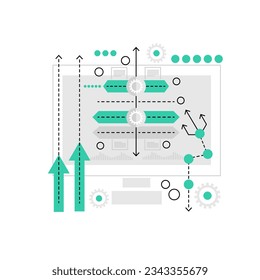 Videojuego estratégico. Juego de mapas de arcade, ilustración de vector de red de reproducción en línea