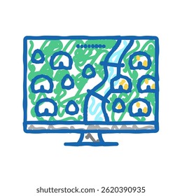 strategy video game doodle icon sketch vector. strategy video game sign. isolated symbol illustration