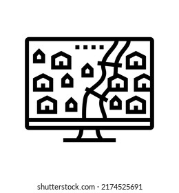 vector de icono de línea de videojuegos de estrategia. signo de videojuego de estrategia. símbolo de contorno aislado ilustración negra