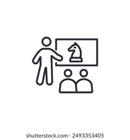 strategy war icon. vector.Editable stroke.linear style sign for use web design,logo.Symbol illustration.