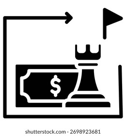 Icono de Web de estrategia en estilo audaz