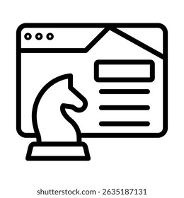 Strategy Website line icon , vector, pixel perfect, illustrator file 