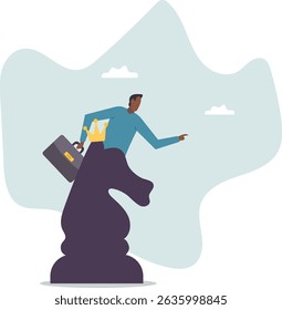 Strategy to win business competition, leadership to make decision, business challenge or tactic to overcome obstacle.character for design.