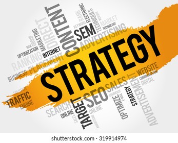 STRATEGY word cloud, business concept